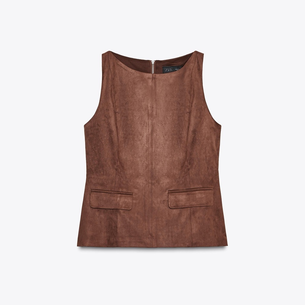 Flash sale 🤎 ZARA Vegan Suede Top
